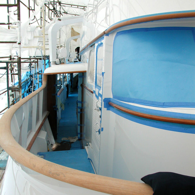Fire Retardant Deck Cover on a Boat